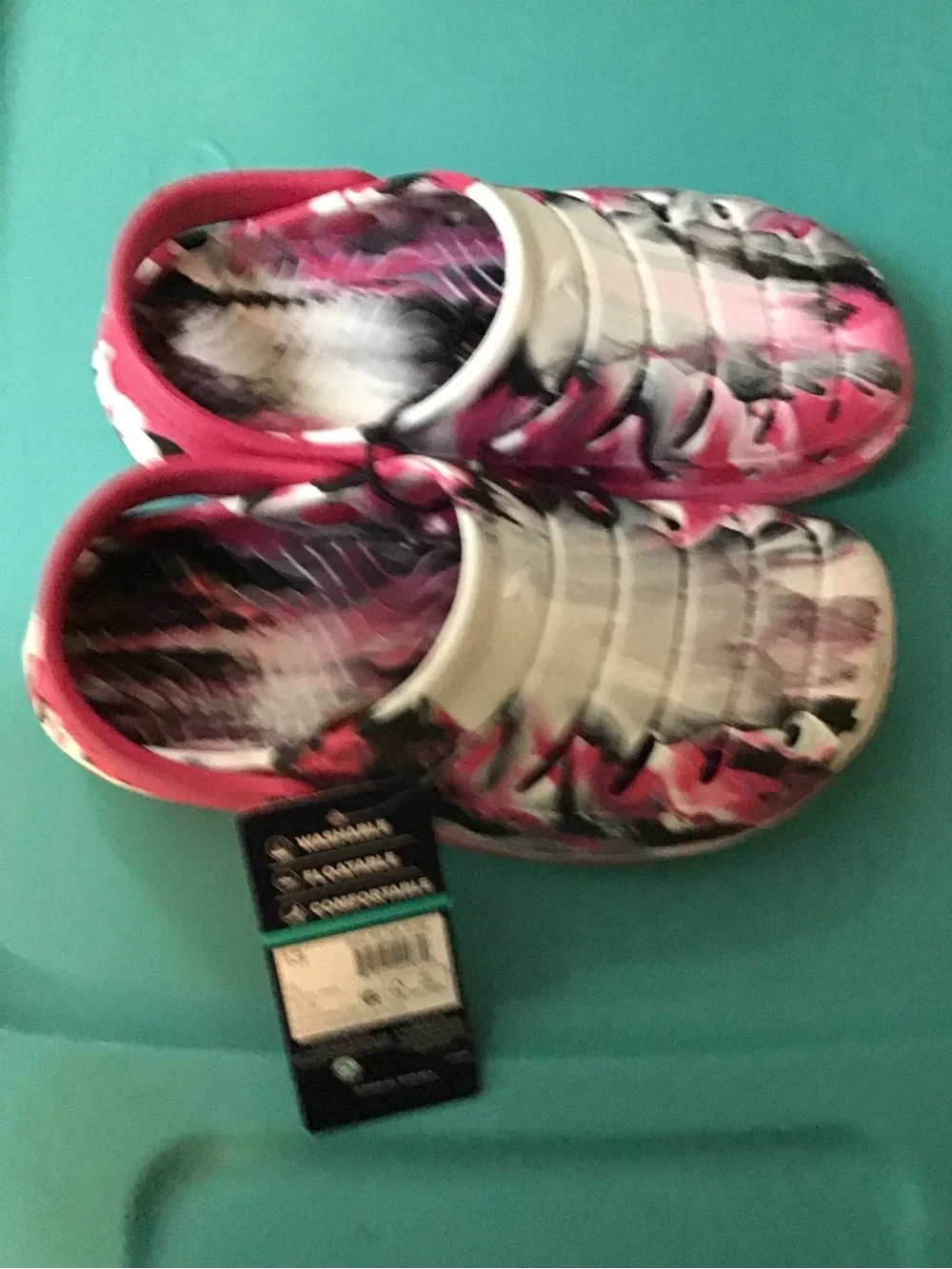 Kids Slip-On Clogs in Pink White and Black - Comfortable Water Shoes size 13